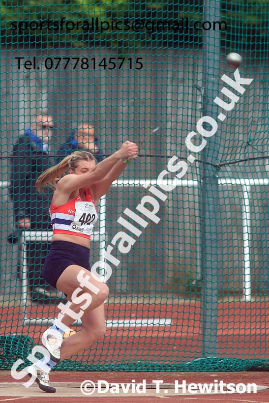 Womens Under-20s hammer, 2024 Northern Senior and Under-20s Track and Field Champs, Middlesbrough.  Photo: David T. Hewitson/Sports for All Pics